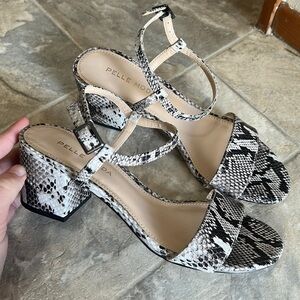 Pelle Moda Snakeskin Alicia Heeled Sandal 6